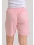 Pınkmark Kadın Ince Fitilli Lastikli Büyük Beden Pudra Günlük Ev Giyim Pijama Altı Şort PMPT25674 3