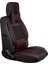 hyundai Getz Uyumlu Yarı Deri Oto Koltuk Kılıfı Ön-Arka Set Elite Series Siyah-Kırmızı 4