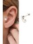 Pırlanta Parlaklığında Zirkon Taşlı 925AYAR Gümüş Tragus Helix Piercing 1