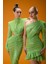 Official Yeşil Payetli Cut Out Detaylı Midi Elbise 4