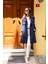 %100 Pamuk Gabardin Midi (95CM) Astarlı Kemerli Kadın Trençkot 1113 4