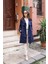%100 Pamuk Gabardin Midi (95CM) Astarlı Kemerli Kadın Trençkot 1113 5