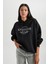 Oversize Fit Kapüşonlu Kalın Sweatshirt B4055AX23AU 1