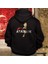 Yaldızlı Atatürk Silüetli Tasarım Baskılı Oversize Hoodie Sweatshirt Siyah 1