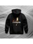 Yaldızlı Atatürk Silüetli Tasarım Baskılı Oversize Hoodie Sweatshirt Siyah 2