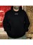 Yaldızlı Atatürk Silüetli Tasarım Baskılı Oversize Hoodie Sweatshirt Siyah 4