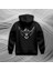 Anka 3 Kartal Illüstratif Baskılı Oversize Hoodie Sweatshirt Siyah 3