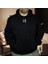Samurai Kabartma Illüstratif Baskılı Oversize Hoodie Sweatshirt Siyah 2