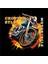 Chopper Style Motorcycle Illustratif Tasarım Baskılı Bisiklet Yaka 100% Pamuklu Tişört Siyah 4