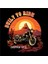 Chopper Style Motorcycle Illustratif Tasarım Baskılı Bisiklet Yaka 100% Pamuklu Tişört Siyah 4