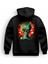 Ufo Danger Illüstratif Baskılı Oversize Hoodie Sweatshirt Siyah 1
