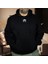 Ufo Danger Illüstratif Baskılı Oversize Hoodie Sweatshirt Siyah 3
