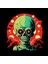 Ufo Danger Illüstratif Baskılı Oversize Hoodie Sweatshirt Siyah 5