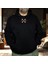 Of Section Snake Illüstratif Baskılı Oversize Hoodie Sweatshirt Siyah 2