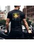 Classic Motorcycle Illustratif Tasarım Baskılı Bisiklet Yaka 100% Pamuklu Tişört Siyah 1
