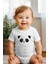 Panda Baskılı Bebek Alttan Çıtçıtlı Body Zıbın - Beyaz 3