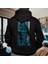 Samurai Nito Illüstratif Baskılı Oversize Hoodie Sweatshirt Siyah 1