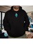 Samurai Nito Illüstratif Baskılı Oversize Hoodie Sweatshirt Siyah 2