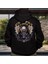 Choper Motorcycle Illüstratif Baskılı Oversize Hoodie Sweatshirt Siyah 1