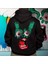 Eyes In Hand Illüstratif Baskılı Oversize Hoodie Sweatshirt Siyah 1
