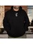 Istanbul Illüstratif Baskılı Oversize Hoodie Sweatshirt Siyah 2