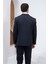 Lacivert Çizgili Slim Fit Yelekli Erkek Takım Elbise 4