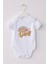 Daddy's Girl Rainbow Babalar Günü Hediyesi Bebek Alttan Çıtçıtlı Body Zıbın - Beyaz 1