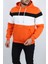 Erkek Kapüşonlu Sweatshirt Hoodie S - Turuncu 3