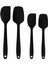 Silikon Spatula Seti, Kauçuk Kaşık Spatula Isıya Dayanıklı Kaşık Tek Parça Tasarım Dikişsiz Spatula Yapışmaz Kazıyıcılar Pişirme Karıştırma Aleti (Siyah) (Yurt Dışından) 2