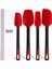 Silikon Spatula, Spatulalar Silikon Isıya Dayanıklı, Büyük Yapışmaz Tencere Silikon Kauçuk Spatula Mutfak Pişirme, Pişirme ve Karıştırma Seti 4, Kırmızı Siyah (Yurt Dışından) 1