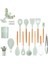 33 Pcs Mutfak Gereçleri Seti, Kikcoin Ahşap Saplı Silikon Pişirme Gereçleri Tutuculu Set, Spatula Yapışmaz Tencere Için Silikon Isıya Dayanıklı Pişirme Aletleri (Zeytin Yeşili) (Yurt Dışından) 1