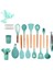 33 Pcs Mutfak Gereçleri Seti, Kikcoin Ahşap Saplı Silikon Pişirme Gereçleri Tutuculu Set, Spatula Yapışmaz Tencere Için Silikon Isıya Dayanıklı Pişirme Aletleri (Mavi) (Yurt Dışından) 1