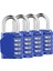 Şifreli Kilit, 4 Haneli Şifreli Asma Kilit Okul Spor Salonu Dolabı Için Dış Mekan Su Geçirmez Asma Kilit, Spor Dolabı, Çit, Alet Kutusu, Kasa, Çile Depolama Vb (Mavi 4 Paket) (Yurt Dışından) 1