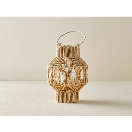 English Home Fiona Hasır Fener 12 x 22 x 31  cm  Natural