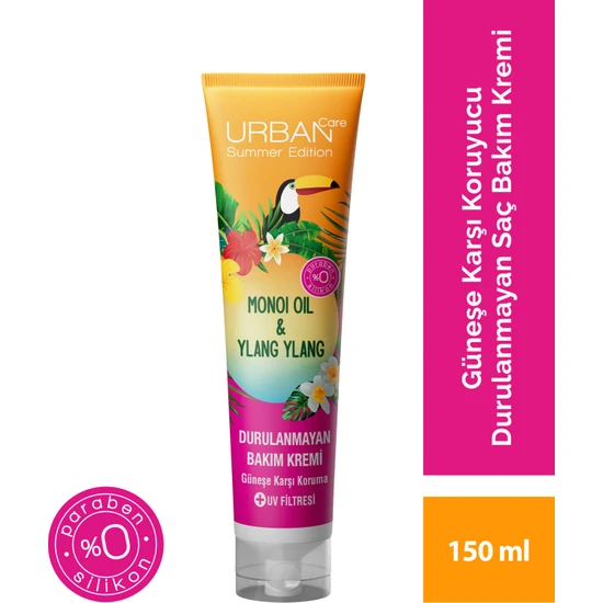 URBAN Care Summer-Monoi Yağı&Ylang Ylang Güneş Koruyucu Durulanmayan Bakım Krem-Vegan-150ML