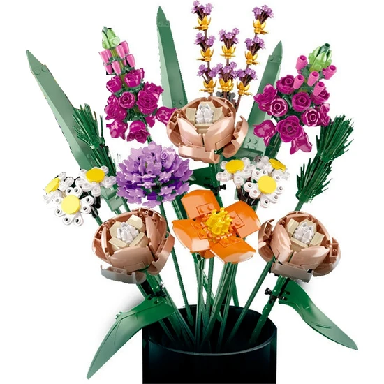 Living Perfect Dıy Fomantic Çiçek Buketi Gül Orkide Yapı Taşı Oyuncak (Yurt Dışından)