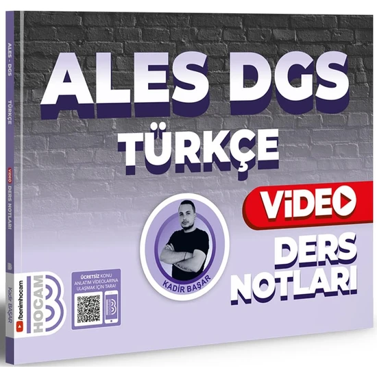 Benim Hocam Yayınları 2024 ALES DGS Türkçe Video Ders Notları