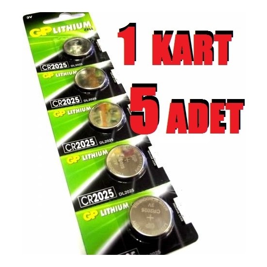 Ata Elektronik 1 kart üzerinde 5 Adet Gp Cr2025 Pil Cr 2025 Fiyatı