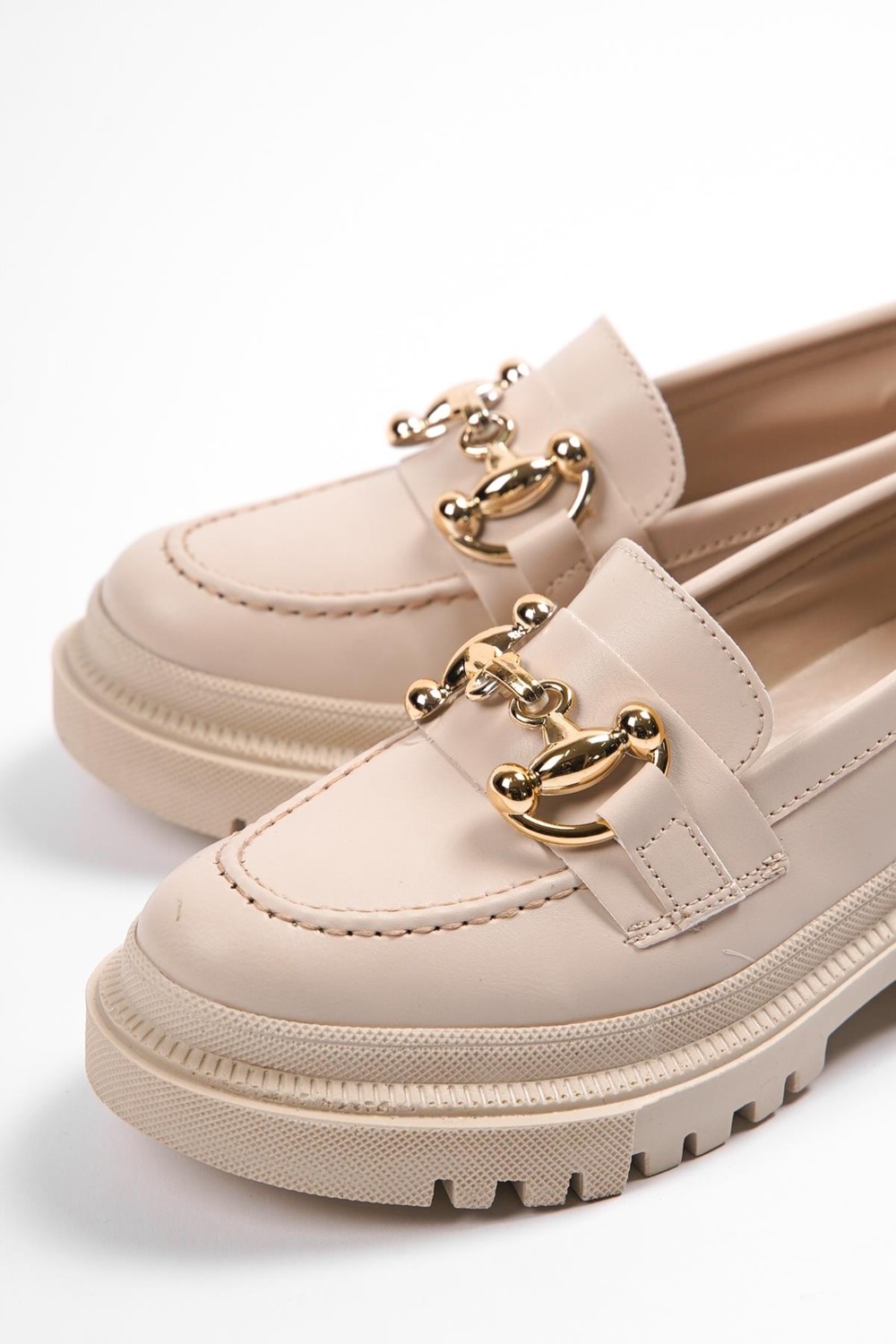 Capone Outfitters Denni Oval Burunlu Metal Tokalı Trak Tabanlı Kadın Loafer görsel 5