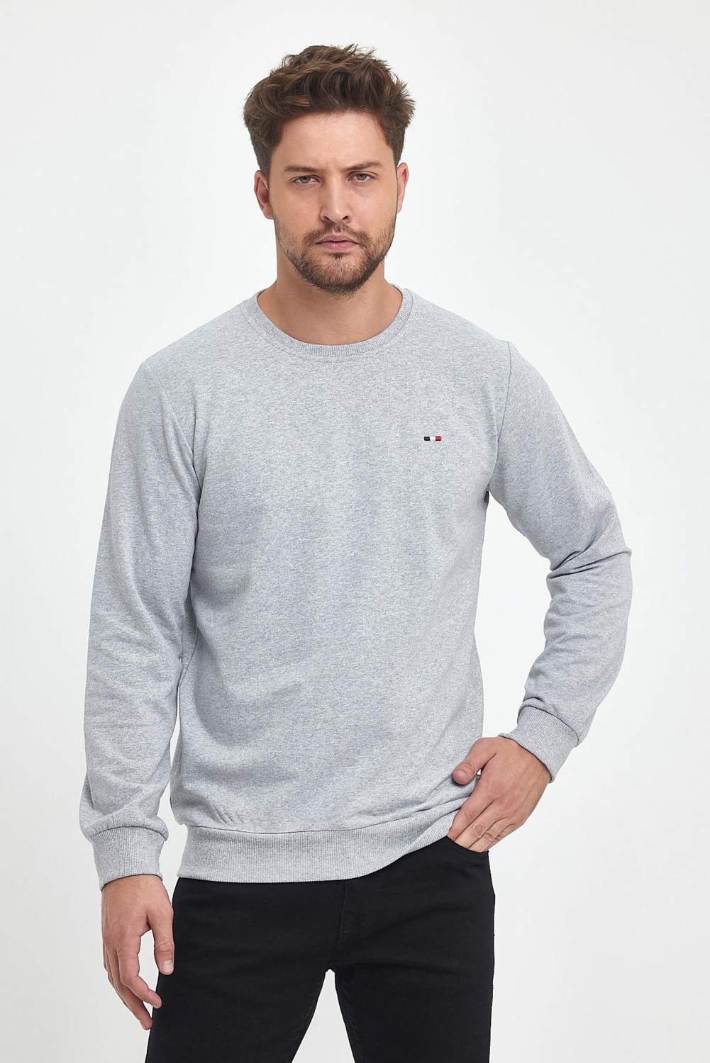 Mmetalic Erkek Çok Renkli Bisiklet Yaka Nakış Detaylı Regular Fit 4'lü Sweatshirt MMTLCE70-4