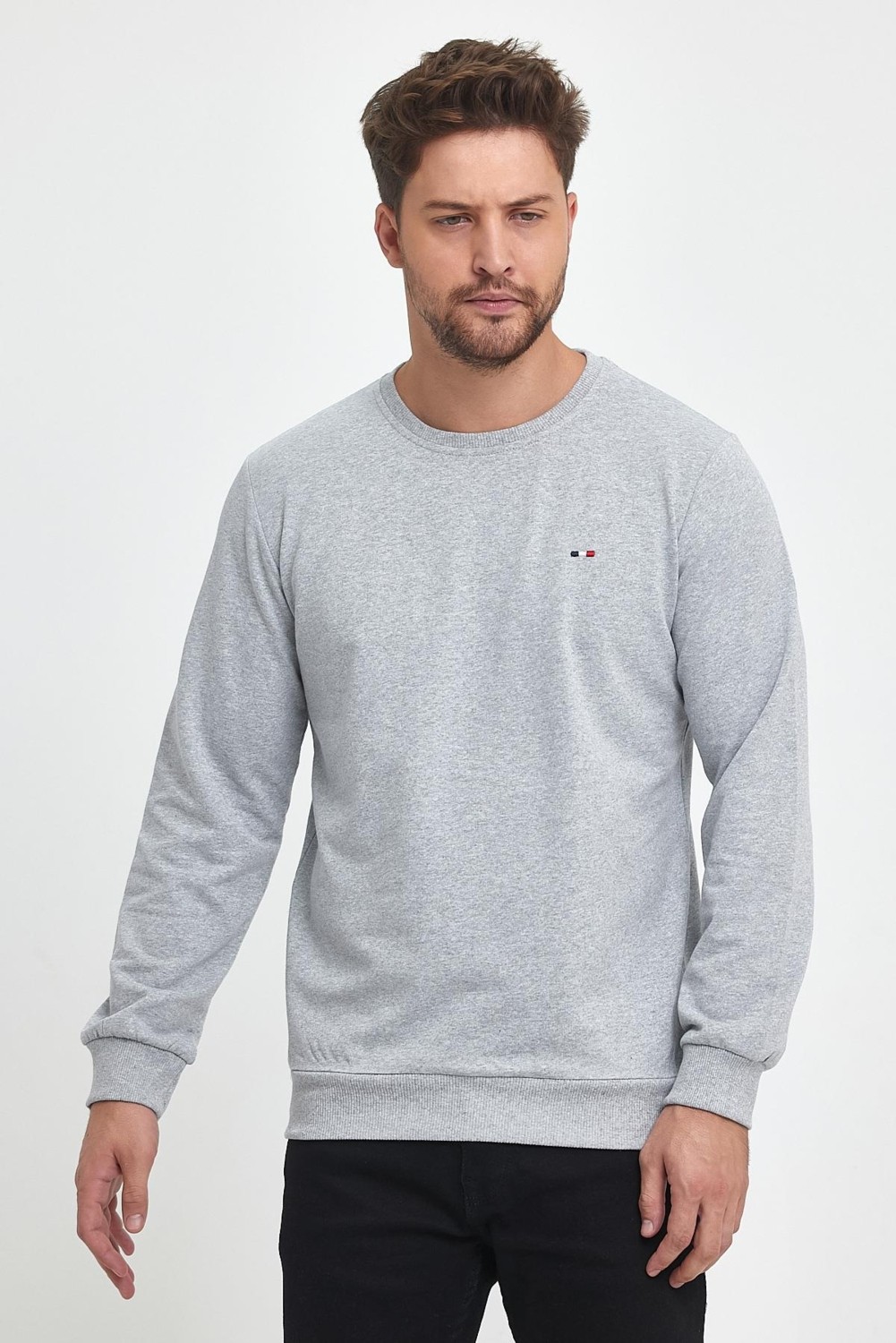 Mmetalic Erkek Çok Renkli Bisiklet Yaka Nakış Detaylı Regular Fit 4'lü Sweatshirt MMTLCE70-4 görsel 2