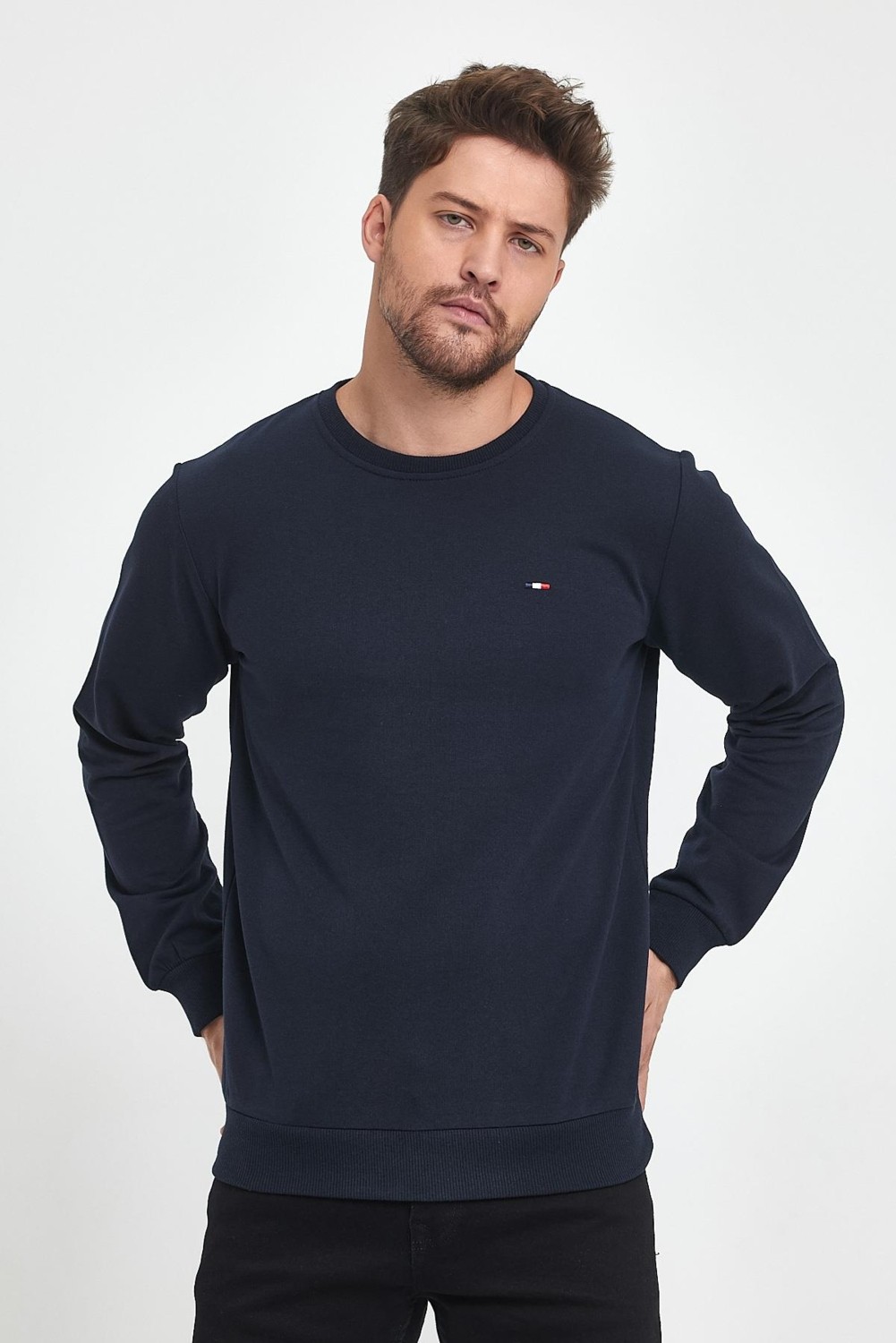 Mmetalic Erkek Çok Renkli Bisiklet Yaka Nakış Detaylı Regular Fit 4'lü Sweatshirt MMTLCE70-4