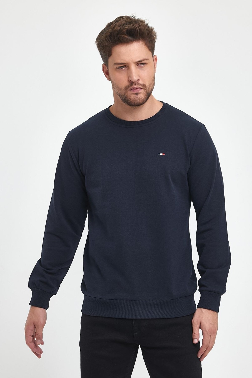Mmetalic Erkek Çok Renkli Bisiklet Yaka Nakış Detaylı Regular Fit 4'lü Sweatshirt MMTLCE70-4 görsel 8