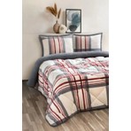 Merinos Comforter Çift Kişilik Yorgan Seti Wera Kırmızı Çizgili 220X240