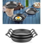 Elit Mutfak Gri Granit Kaplama Alüminyum Döküm Sahan Set 3'lü(18-20-22 Cm)