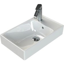 Turkuaz Seramik Sharp 50X30 cm Etajerli Lavabo