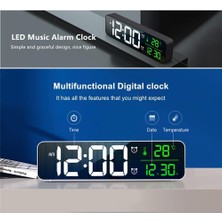 Jingyikeji Dijital Saat, Dijital Saat Büyük Ekran, Oturma Odası Için Dijital Çalar Saat, Yatak Odaları Için LED Elektrikli Çalar Saatler, Tarih ve Sıcaklık Göstergesi Dijital Duvar Saati, Oto (Yurt Dışından)