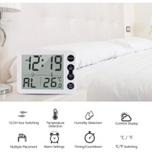 Jingyikeji Elektronik Saat, Geri Sayım Termometreli Çok Fonksiyonlu Büyük Ekran Çalar Saat Çalar Saat Abs Yatak Odası Oturma Odası Ofis Için Uygun 3,6 x 2,6 x 0,5 Inç (Yurt Dışından)