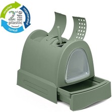 İmac Zuma Çekmeceli Kapalı Kedi Tuvaleti Yeşil 40X56X42.5 cm