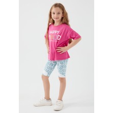 RolyPoly Happy Mood Açık Fuşya Kız Çocuk Bermuda Takım